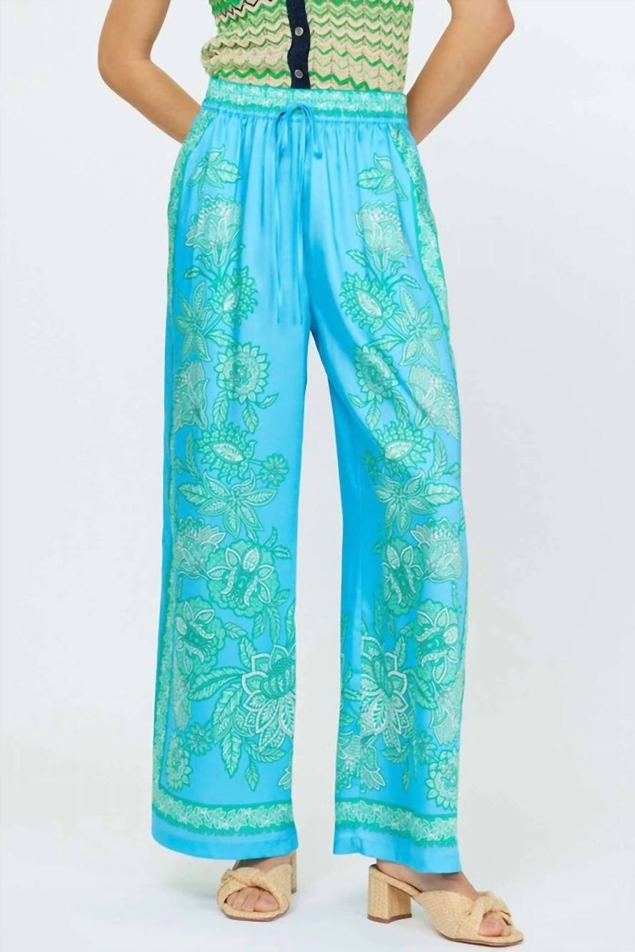 NEW CURRENT AIR aylani paisley print pants in blue